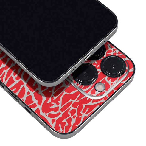 Elephant Print Red iPhone 16 Pro Skin